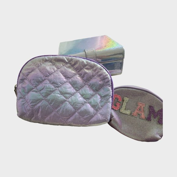 Iridescent Glam Pouches and Jewelry Box Set - 3 pcs - Picture 2 of 13